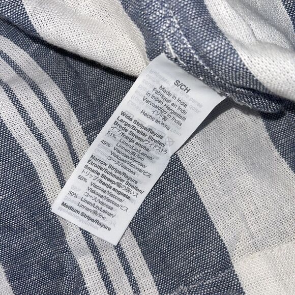 J Crew NWT Chambray Cover-up Dress S Small Midi Tiered Linen Blue White New Boho - Picture 11 of 11